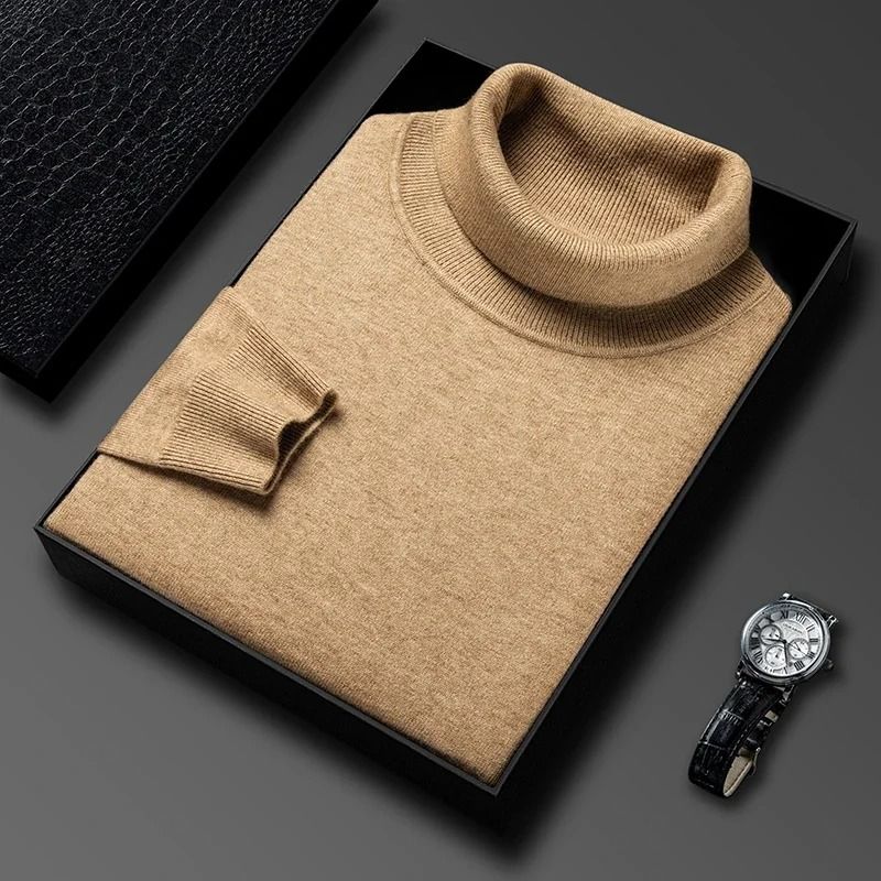 Mens Slim Fit Turtleneck Sweater Anti Pilling Knit Pullover