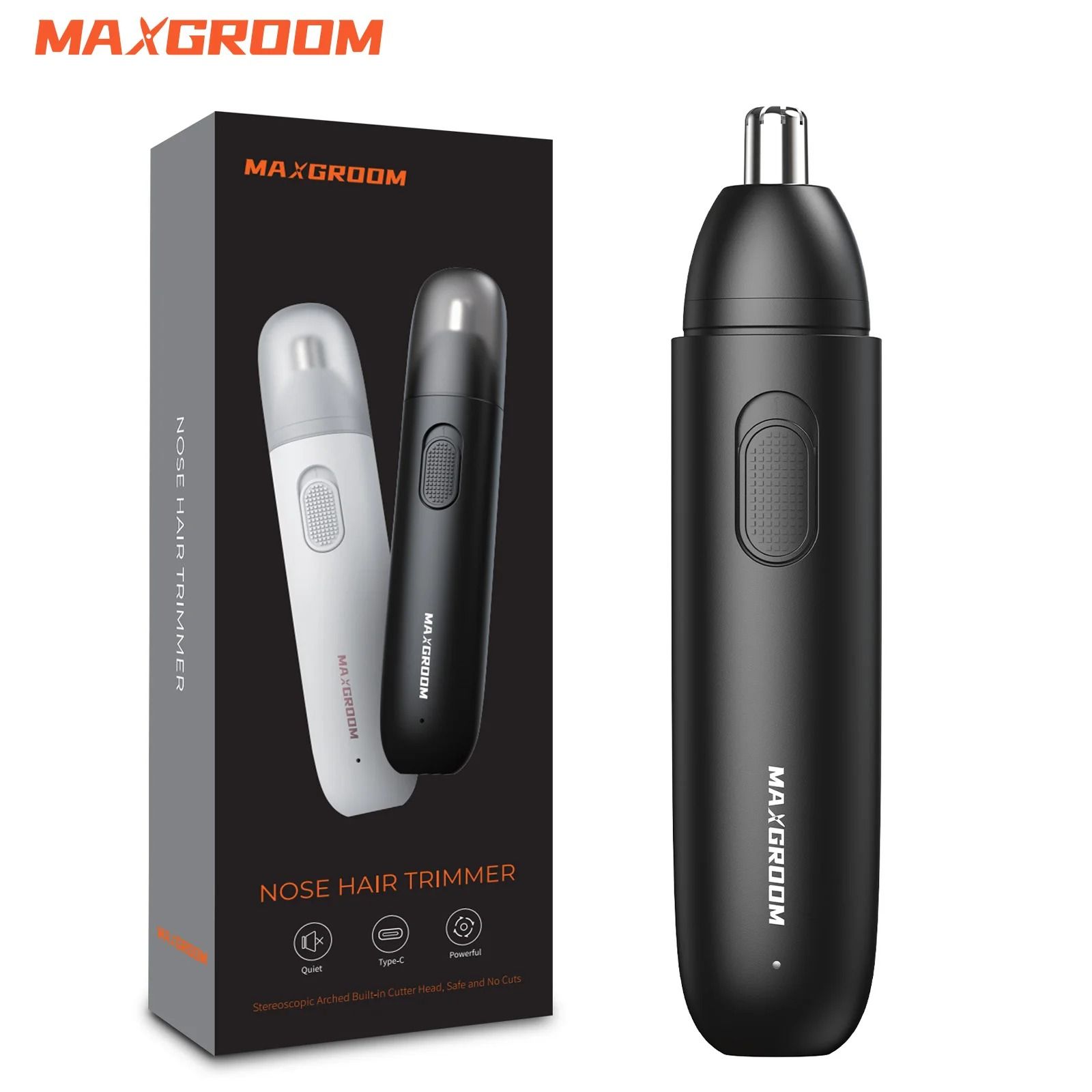 Rechargeable Nose Hair Trimmer 360 Dual Blade Painless Electric Groomer for Men