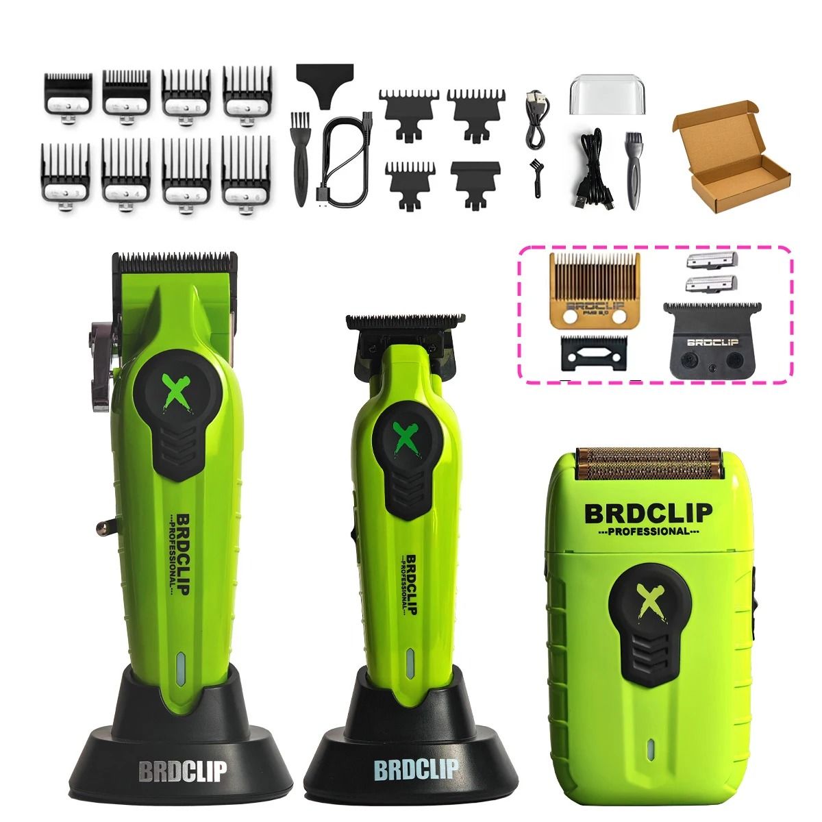 BRDCLIP FA1C FA1T FA1R Professional Hair Clipper and Shaver Set with Charging Base