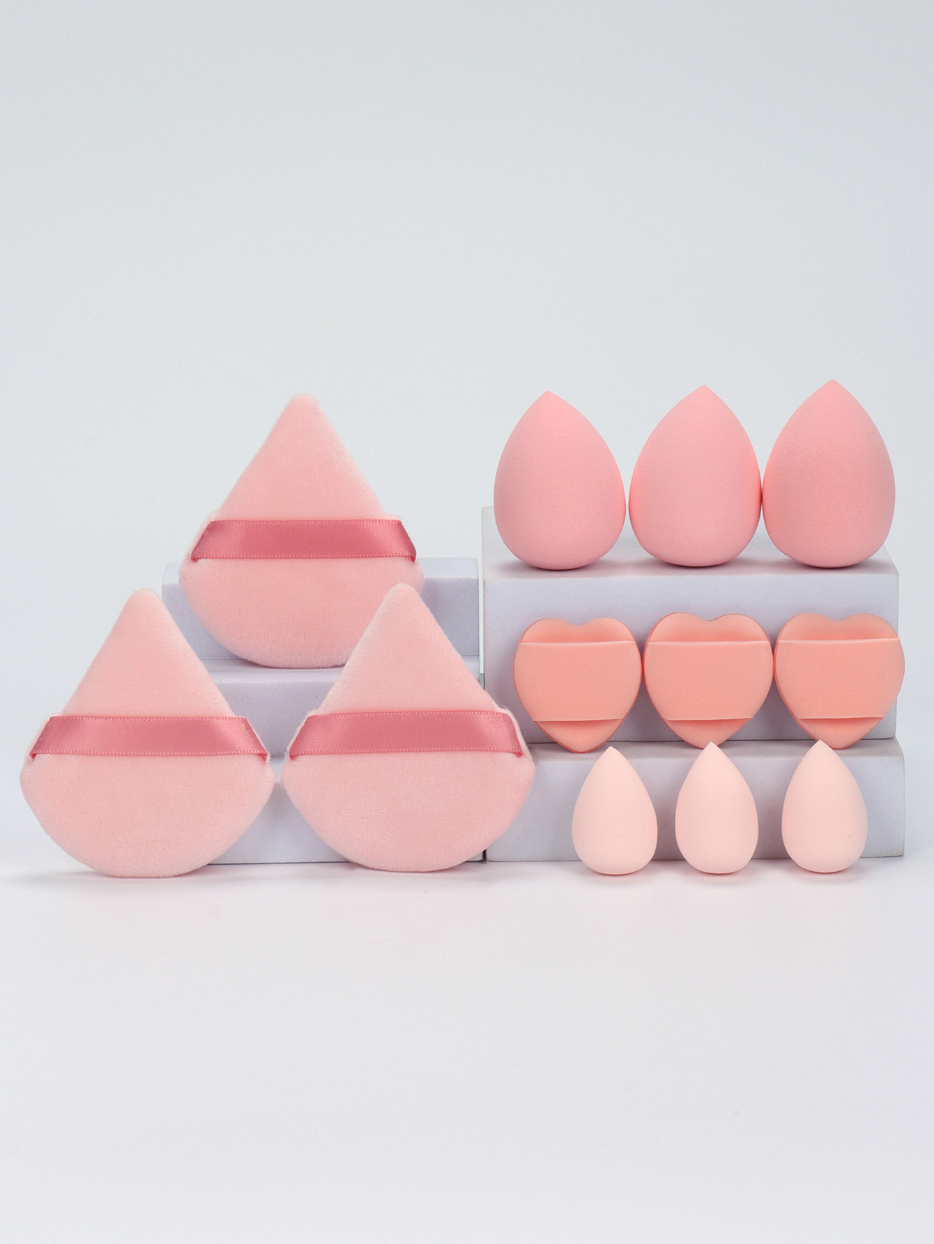 Makeup Sponge Set 12-Piece, Beauty Eggs, Mini Air Cushion Puffs, Loose Powder Puffs, Professional Blending Tools