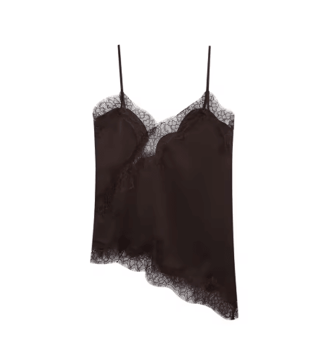 NLZGMSJ 2025 Lace Embellished Camisole Off Shoulder Sleeveless Summer Top