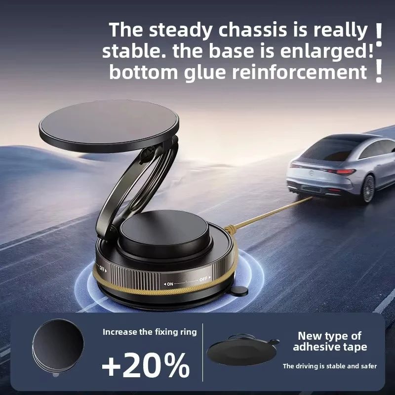 MagGrip T30 MagSafe Phone Holder with Vacuum Suction – Adjustable Magnetic Car Mount Stand