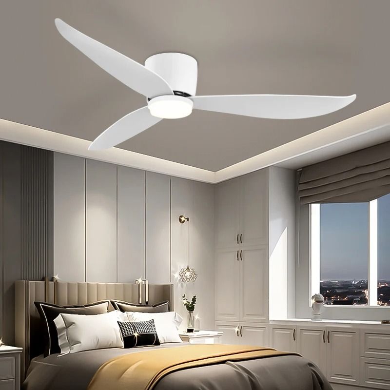 Modern LED Ceiling Fan with 6 Speed Settings and Light Strip