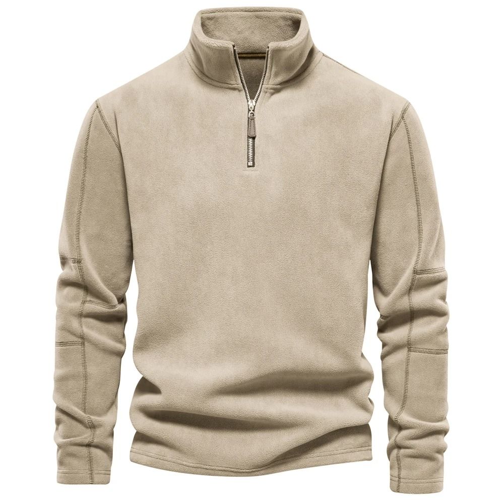 Quality Thickened Warm Fleece Jacket – Mens Zipper Neck Soft Shell Pullover
