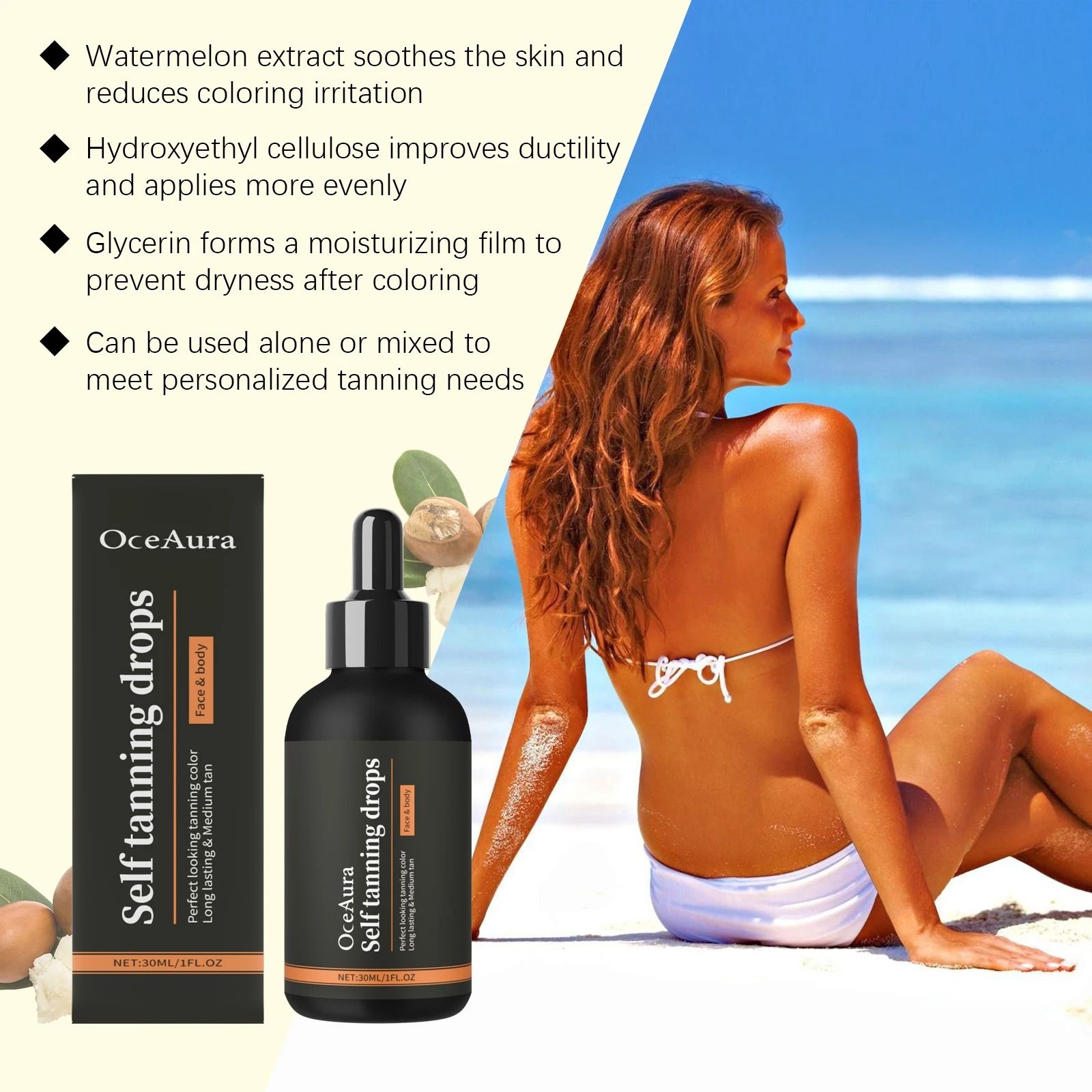 Self-Tanning Drops – Antioxidant Infused Face & Body Bronzer