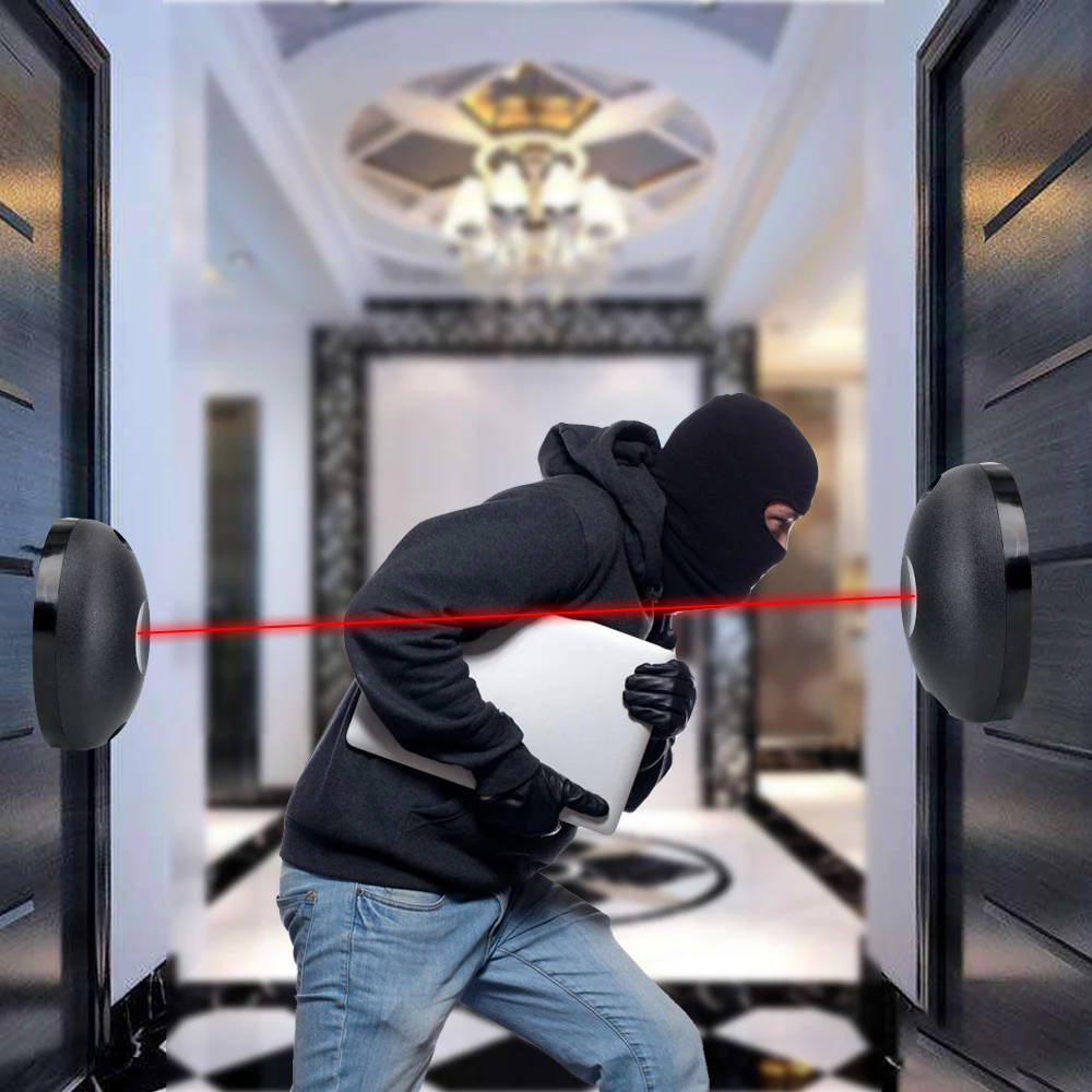 Infrared Radiation Sensor Security Alarm for Gates & Windows Anti-Theft Single Beam Barrier