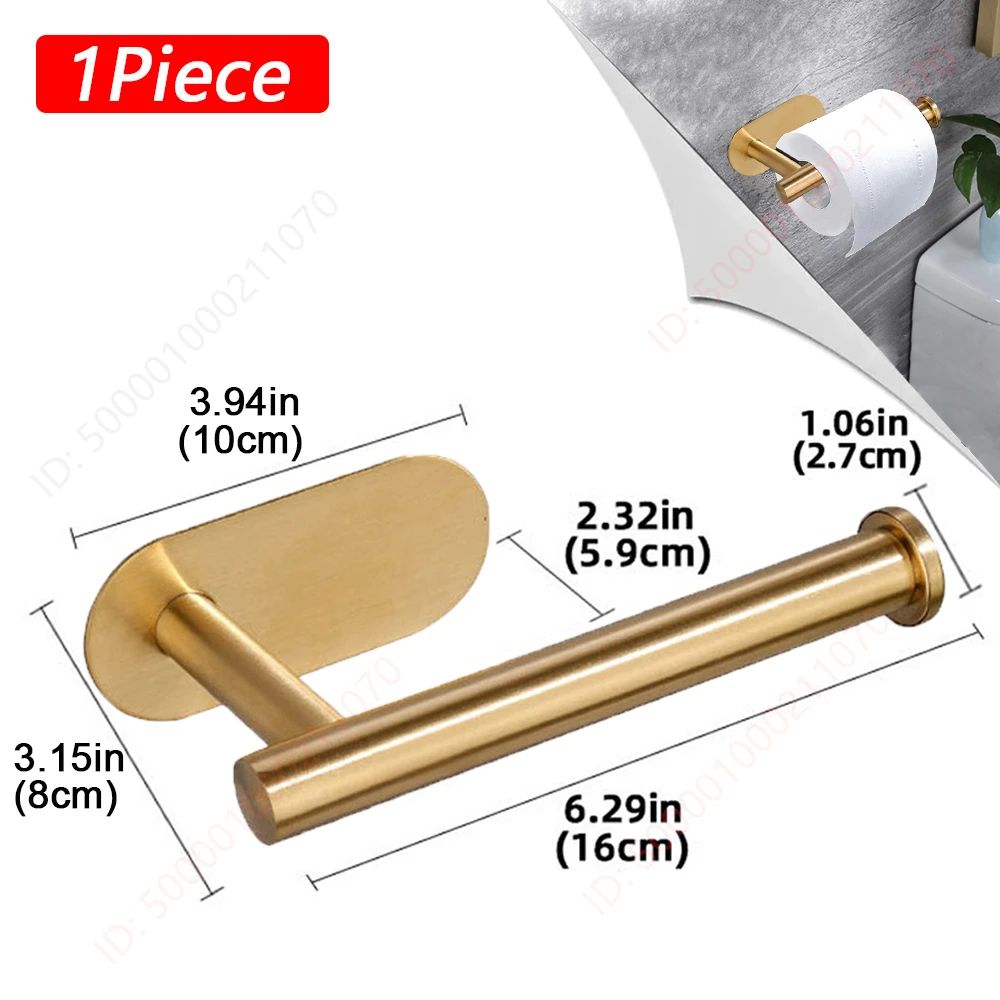 FlexMount Adhesive Toilet Paper Holder – Wall Mounted Bathroom Paper Towel Rack (1–2PCS)