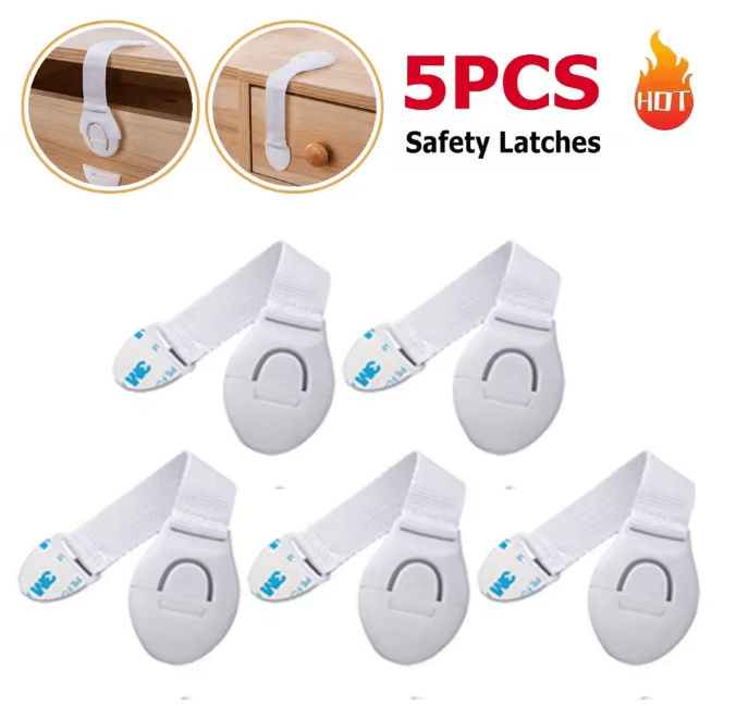 SecureFlex Child Safety Strap Locks No Drill Cabinet and Drawer Protection
