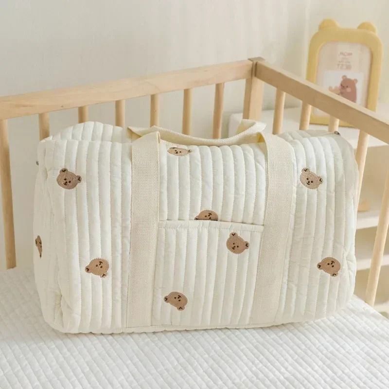 Bear Embroidery Maternity and Diaper Messenger Bag