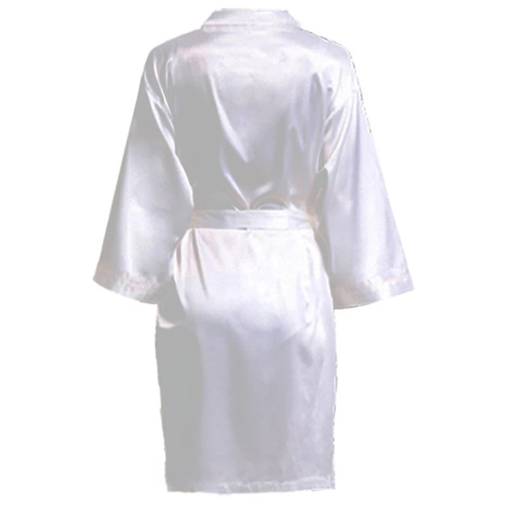 Satin Pajamas Bridesmaid Bathrobe, Wedding Party Team Bride Robe Without Letters, Plain Satin Pajamas Robe