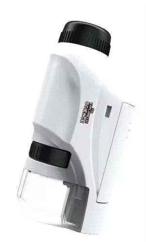 Handheld Pocket Microscope 60-120x Battery Powered Kids Science Microscope with LED Light