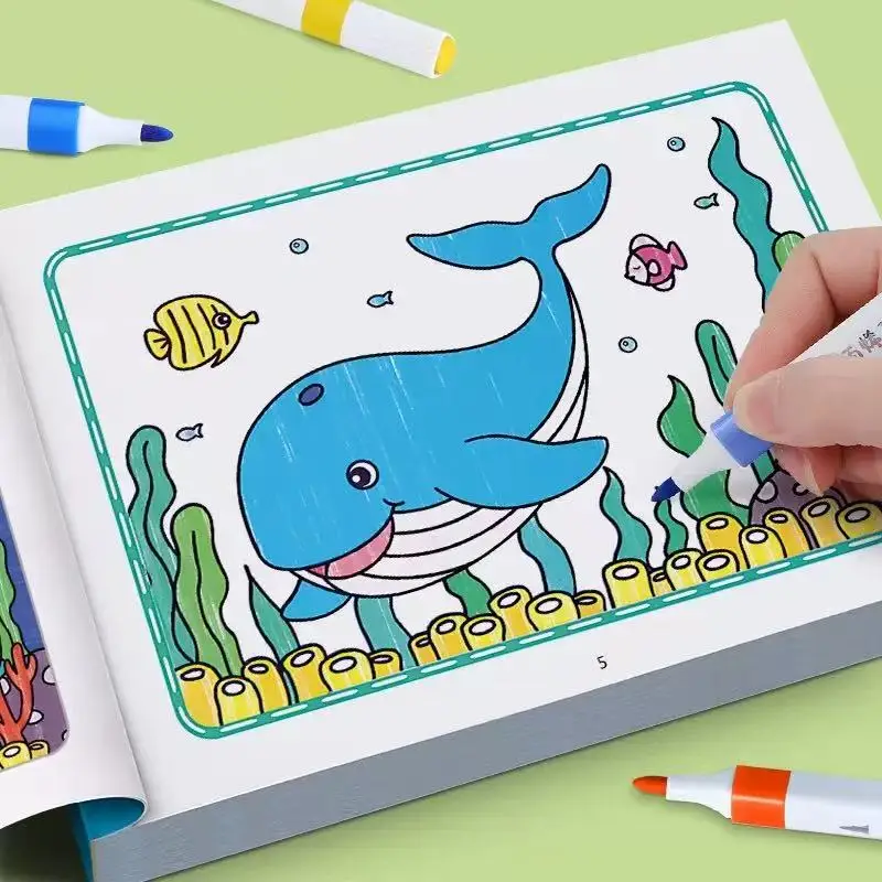 Creative Birthday Gift for Kids, Animal & Nature Coloring and Drawing Book, Ages 3 to 8 Years Old
