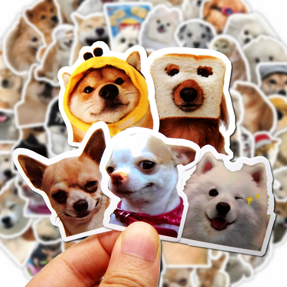 Funny Dog Stickers Cartoon Cute Decals for Laptop, Phone, Guitar, Luggage, and More Fun Graffiti for Kids