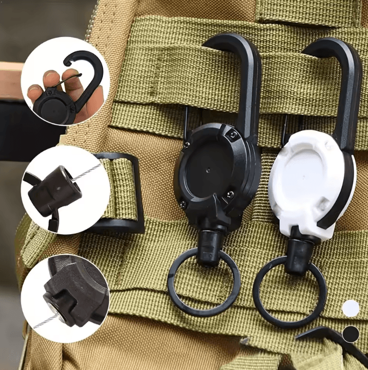 SteelGuard Heavy Duty Retractable Keychain with Carabiner