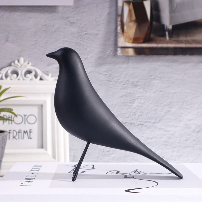 Nordic Minimalist Bird Sculpture | Modern Resin Desk Ornament & Artistic Home Decor