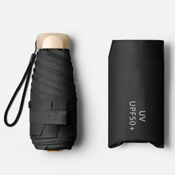 Pocket Rain Umbrella, Mini Sun Umbrella, Sun Shade Parasol Capsule, Vinyl Folding, UV Ultraviolet Protection