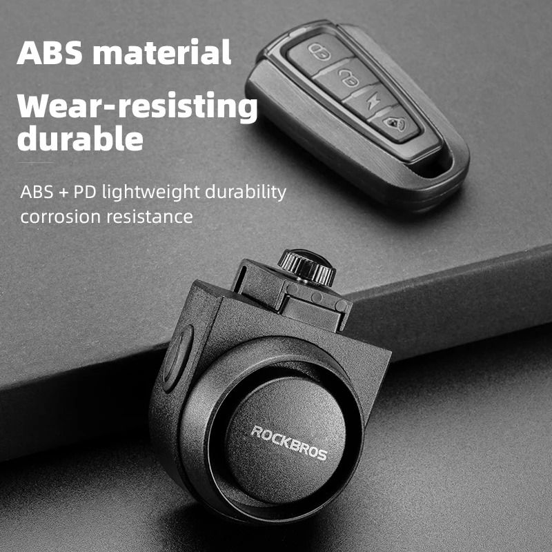 ROCKBROS Electric Bike Alarm Bell with Wireless Remote and Type C Rechargeable Anti Theft Vibration Security System