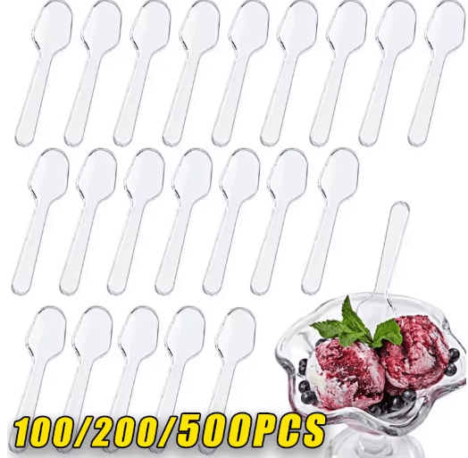 Disposable Mini Wooden Ice Cream Spoons 100 500 PCS Dessert Scoops for Parties Events