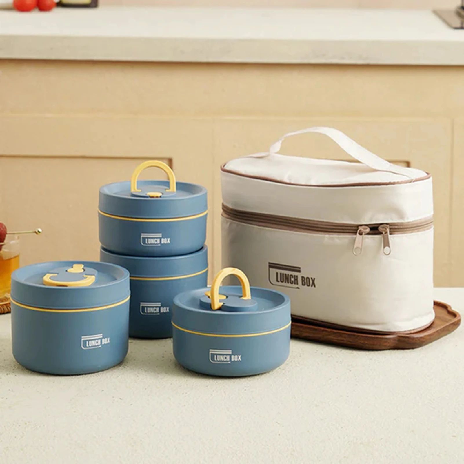 Stainless Steel Leakproof Lunch Box – Insulated Thermal Food Container with Folding Handle