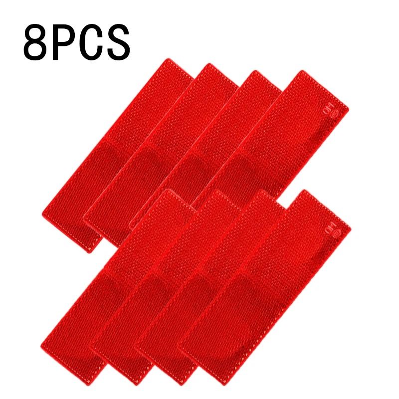 Truck Trailer Reflective Rectangle Safety Plates Adhesive Warning Stickers 8 Pack
