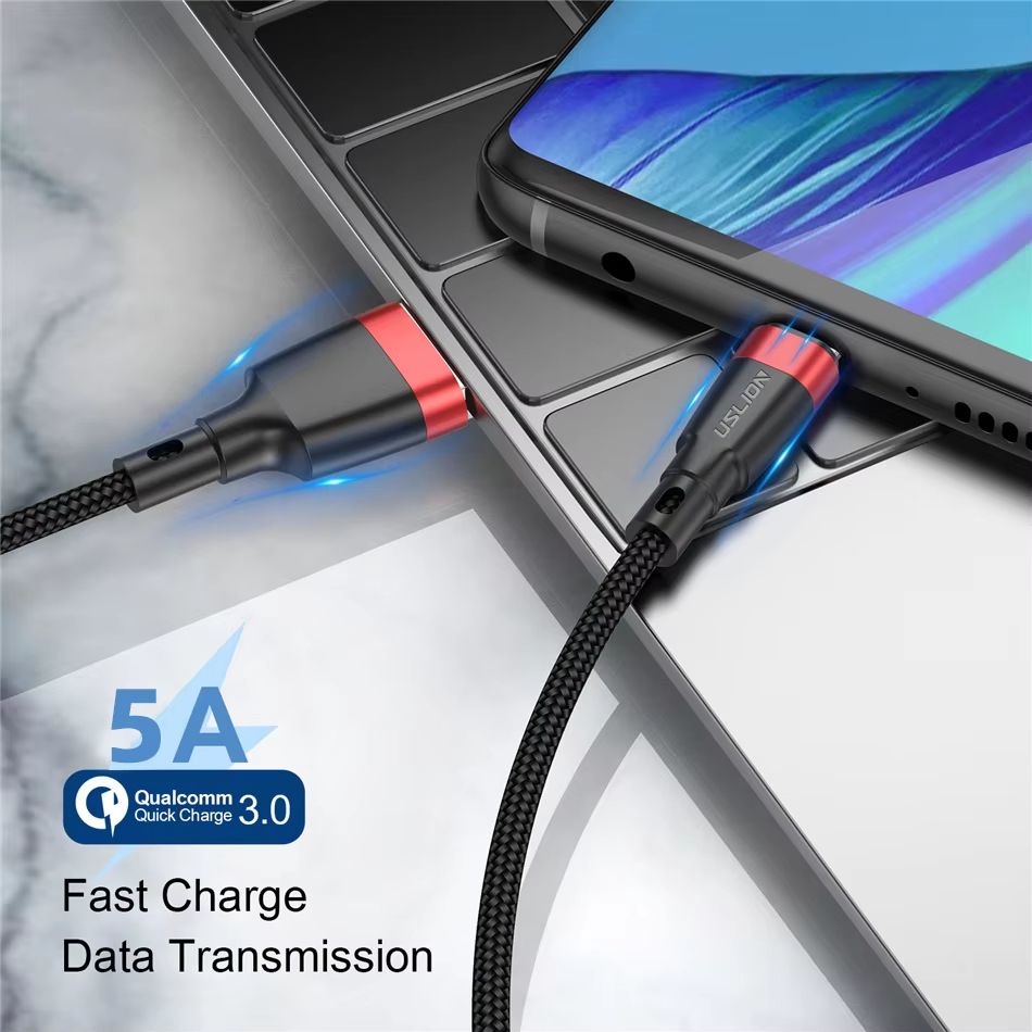 USLION 5A Micro USB Fast Charging Cable – 2M Durable Data Cord for Xiaomi & Samsung