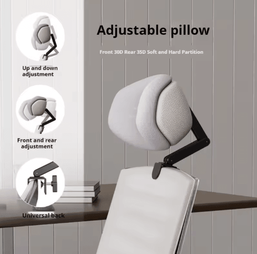 ErgoComfort Adjustable Chair Headrest – Universal Office Chair Head Pillow for Neck Support