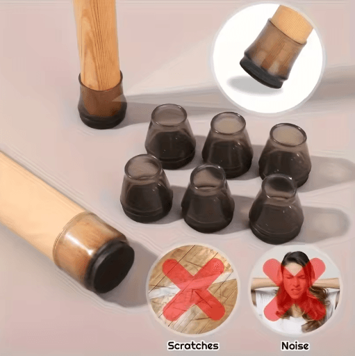 12PCS Table and Chair Foot Protection Covers Anti Slip Silent Furniture Leg Caps