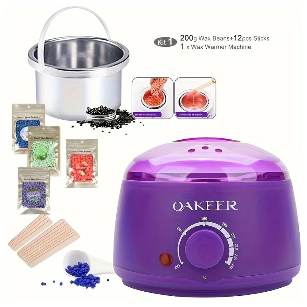 Purple Wax Melting Machine, Wax Beans, Ideal for Hair Removal, Wax Heating, and Wax Therapy