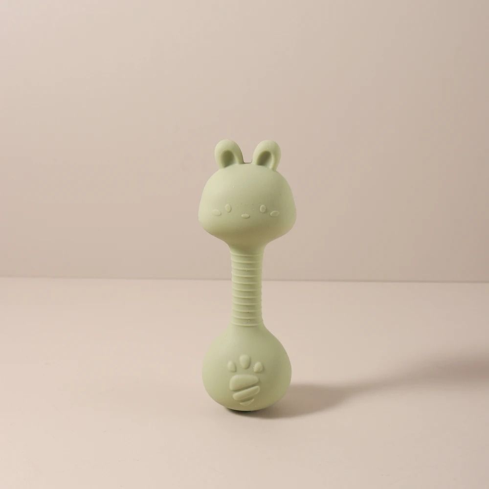 Ergonomic Silicone Duck Handheld Rattle – BPA-Free Teething Shaker & Molar Toy
