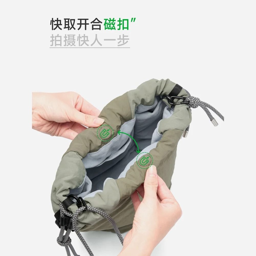 Canvas DSLR Camera Bag Mountain Style Drawstring Shoulder Bag