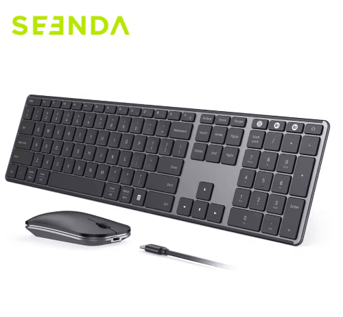 Seenda Bluetooth Keyboard and Mouse Combo – Multi-Device Rechargeable Slim Wireless Set