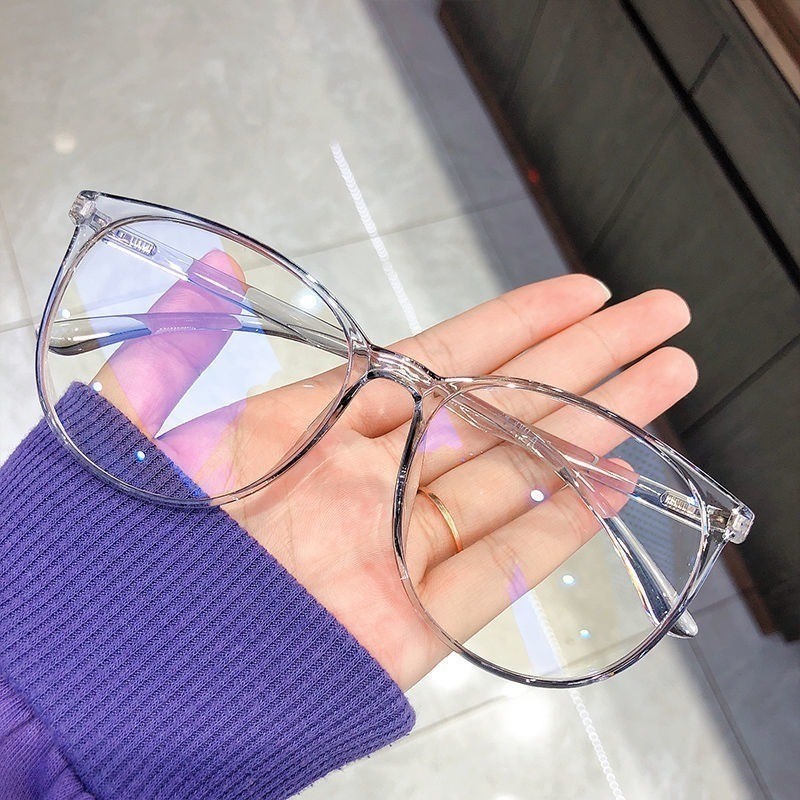 Anti-Radiation Glasses Stylish Plastic Oval Frame Eyewear for Digital Protection