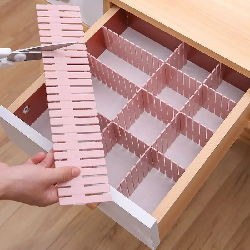 Adjustable Storage Partition Board, Plastic Drawer Divider, Combination Partition Board, Space saving Cabinet Organizer