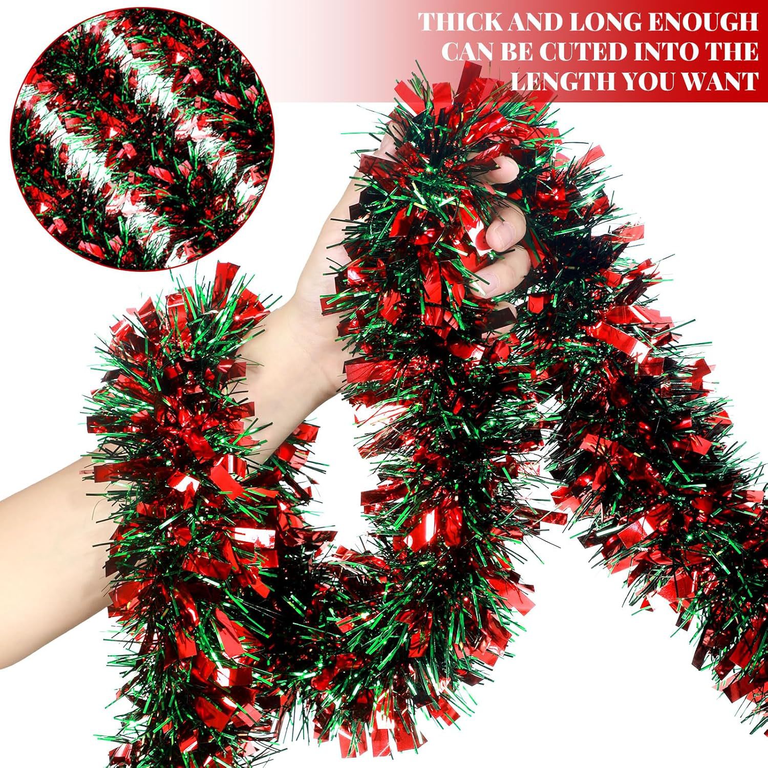 Colorful Ribbon Garland Ornaments, Christmas Decoration Strips for Tree, Bar, Wedding Party Decoration Supplies