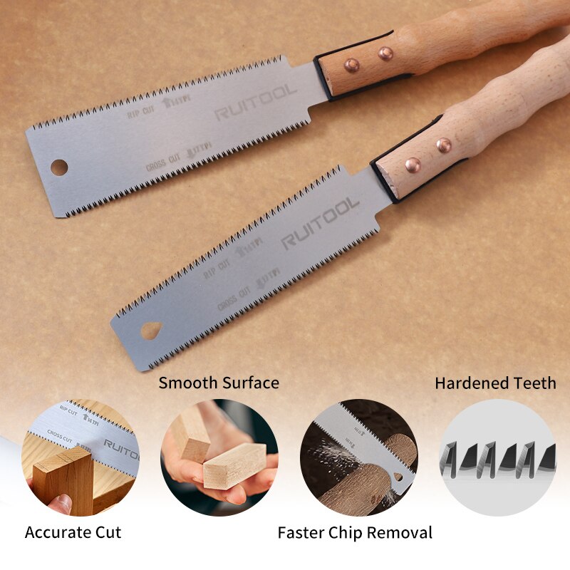 Double Side Hand Pull Saw Steel Flush Cut Saw for Precision Woodworking