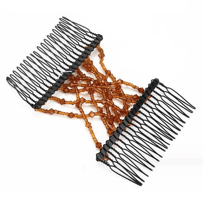 Women Elastic Beads Banana Clip Hairpin Stretch Magic Hair Comb Clip Accessories for Stylish Hair Styling and Secure