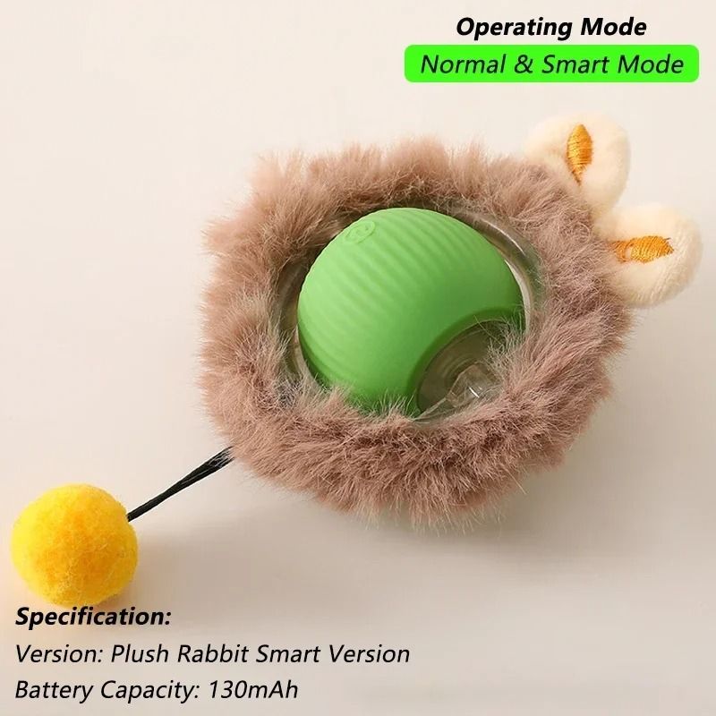 Smart Interactive Rolling Pet Ball with Tail