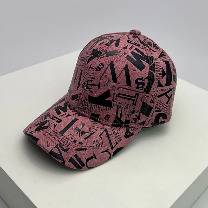 Kpop Graffiti Letter Vegan Leather Baseball Cap