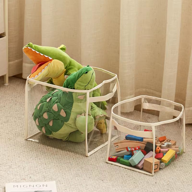 Large Transparent Children's Toy Storage Basket Extra Capacity Multifunctional Organizer