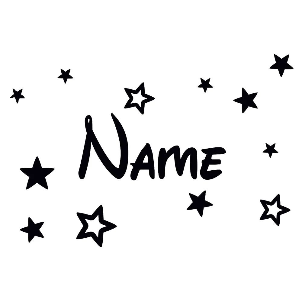 Personalized Kids Name Wall Sticker with Stars Custom Vinyl Nursery Decor
