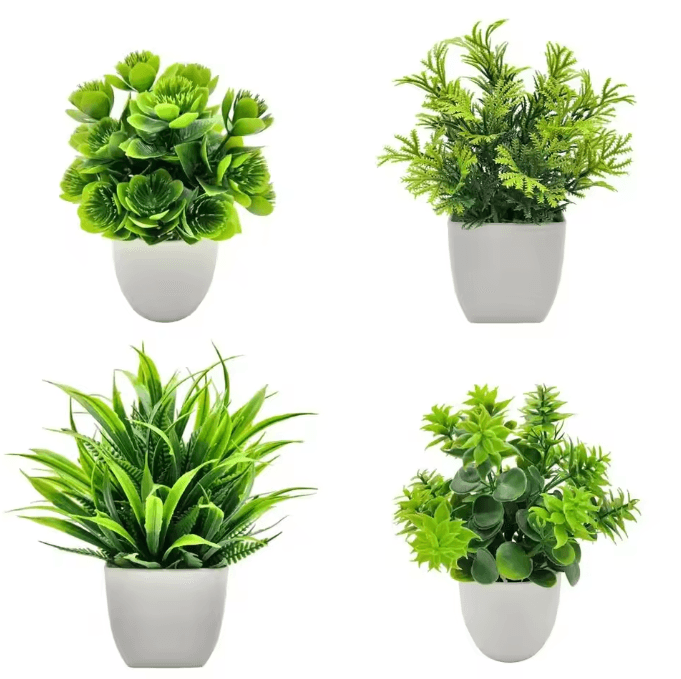 Mini Artificial Potted Plant Bonsai Decorative Fake Flower Tabletop Ornament for Home and Office Decor