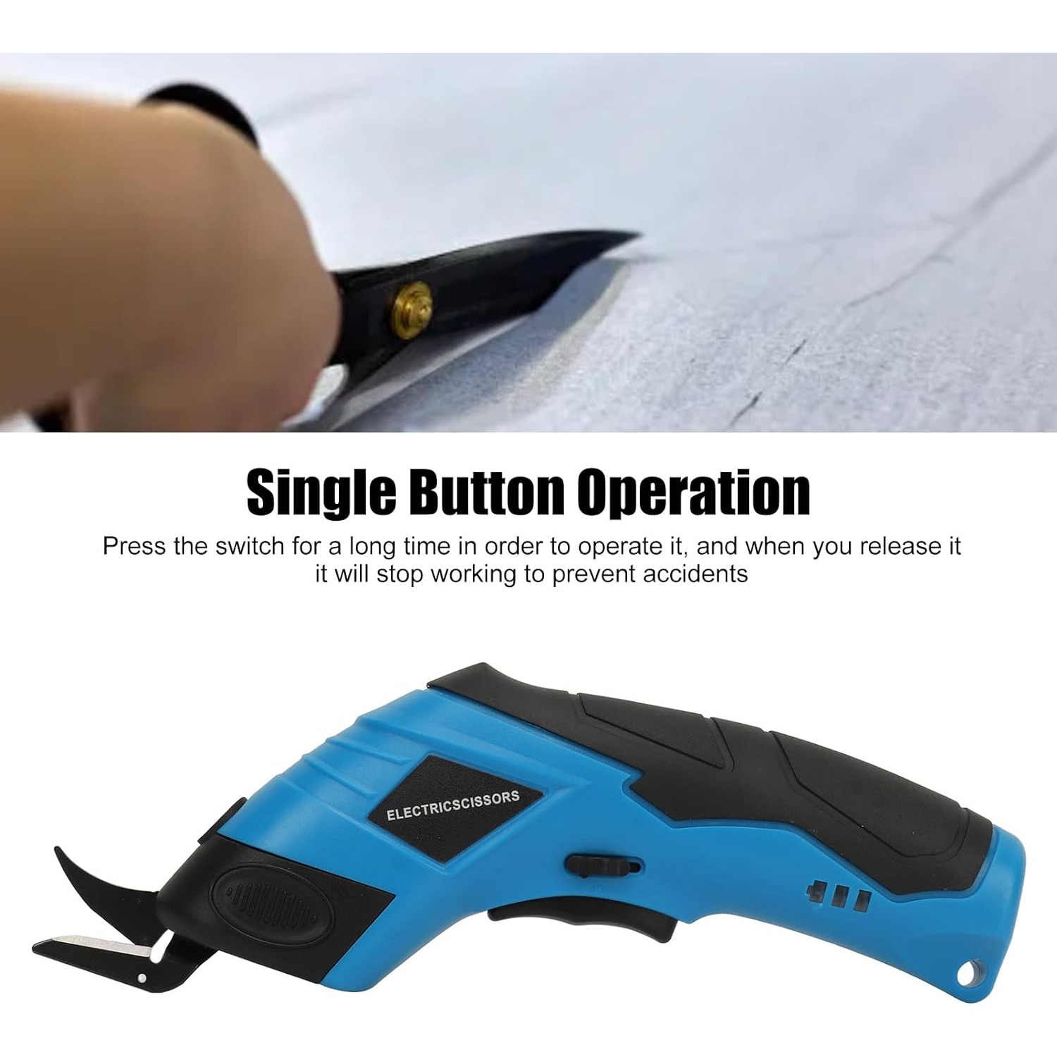 Electric Scissors Cordless Handheld, Ideal for Cutting Fabrics, Carpets, Soft Leather, Cardboard