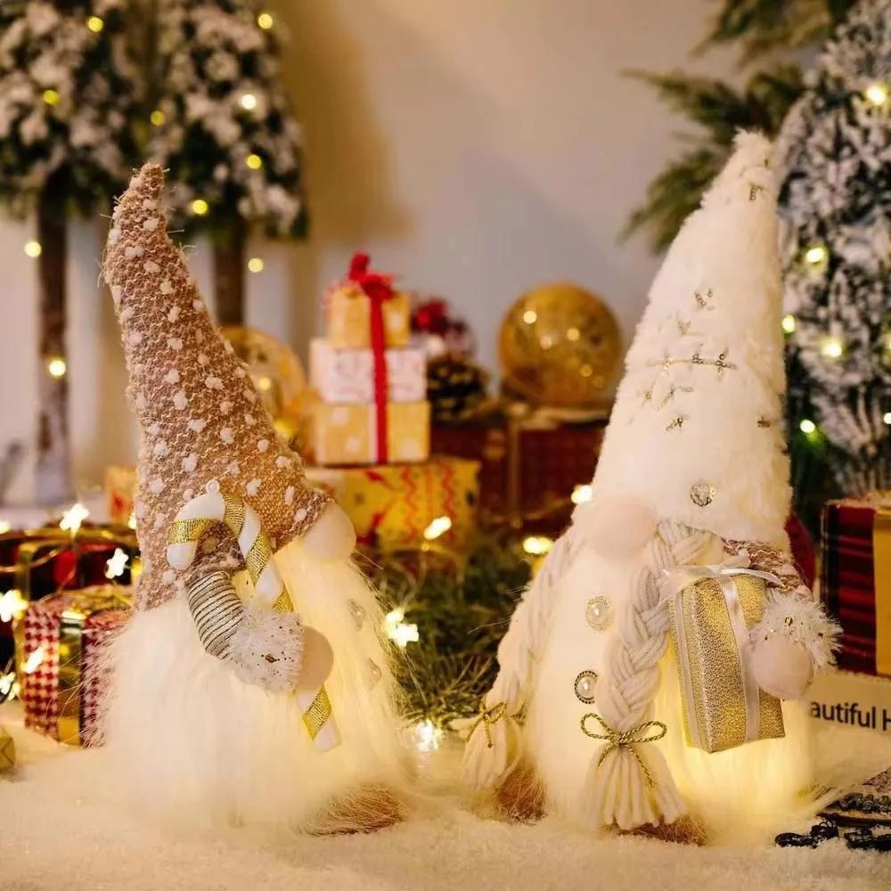 Glowing Christmas Gnome LED Plush Doll Cozy Holiday Home Decor Light