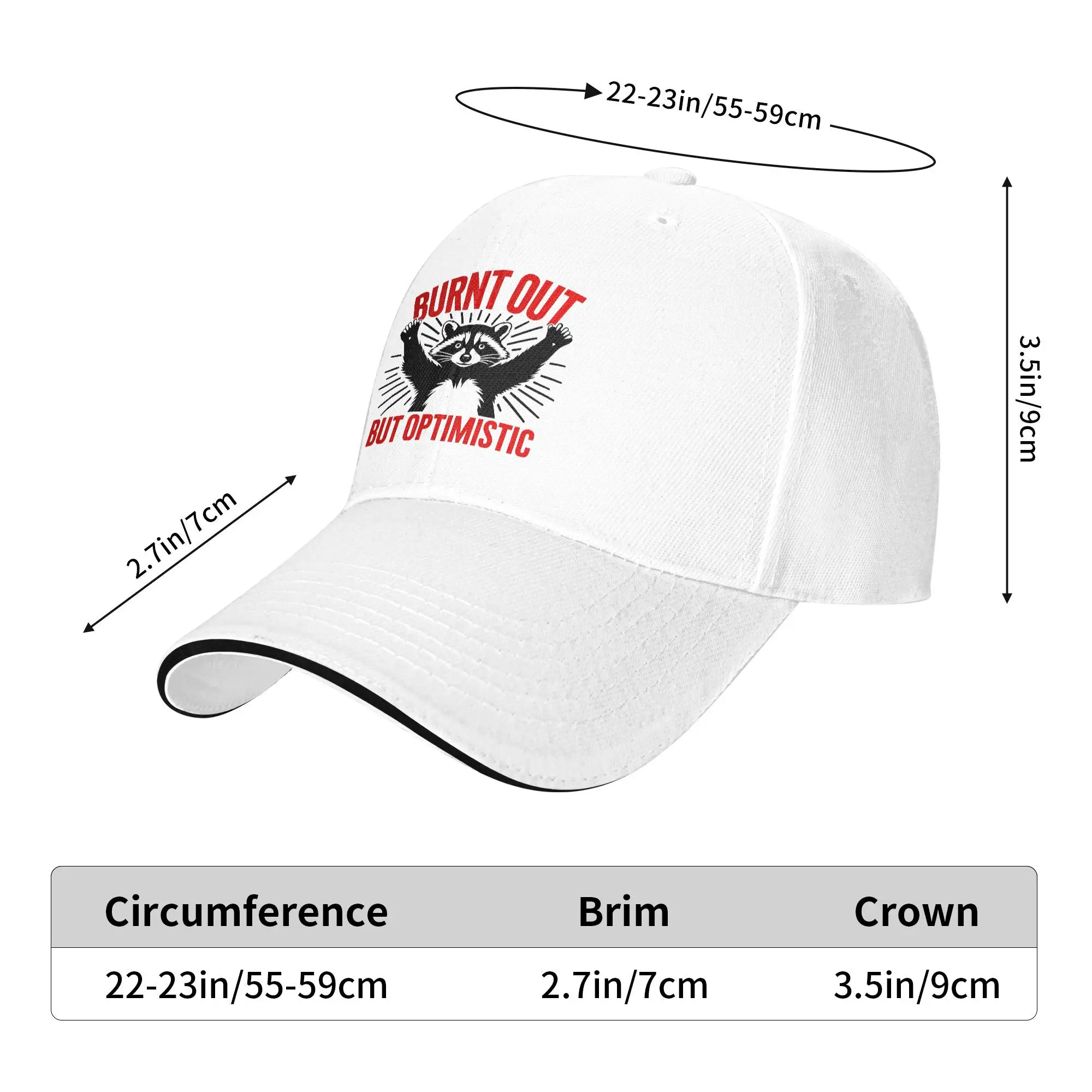 Burnt Out But Optimistic Sun Baseball Cap, Custom DIY Trucker Hat Summer Men Women, Trendy Wholesale Running Cap