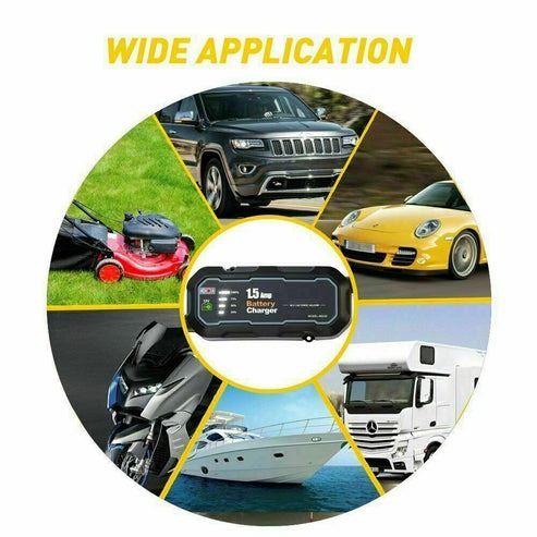 Automatic Smart Battery Charger, Car Auto Trickle Maintainer, Multi-Protection Features