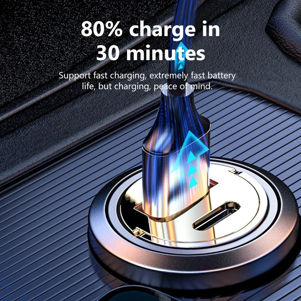 Elough 120W Transparent Fast Charging Car Adapter