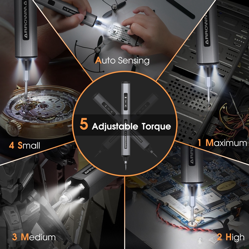 Rechargeable Cordless Screwdriver SES Pro Plus, Precision Electric Screwdriver Set, Smart Body Sensory Torque Control