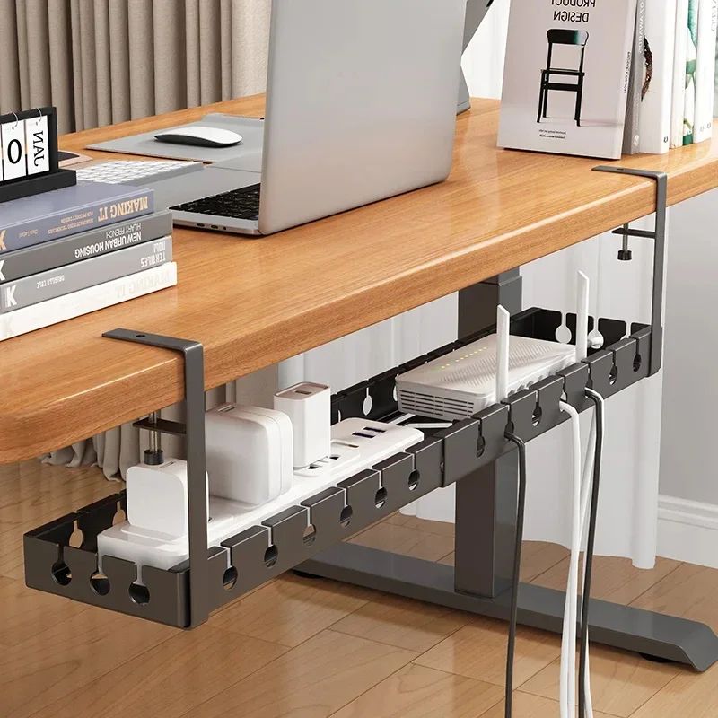 WireNest No Drill Under Desk Cable Management Tray with Retractable Storage