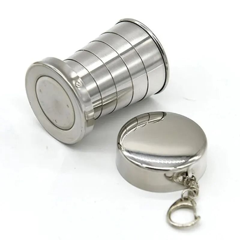 Portable Stainless Steel Folding Cup for Outdoor Use