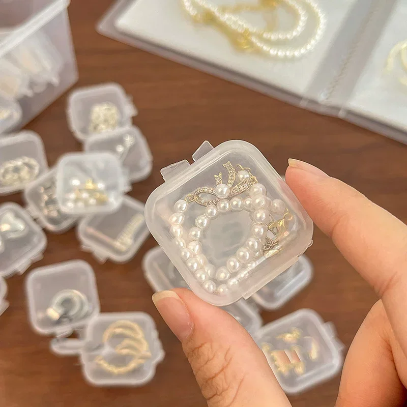 Clear View Jewelry Organizer Box with Ring Slots and Multi Compartment Storage